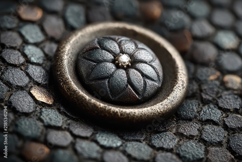 A macro shot of a buttons textured surface