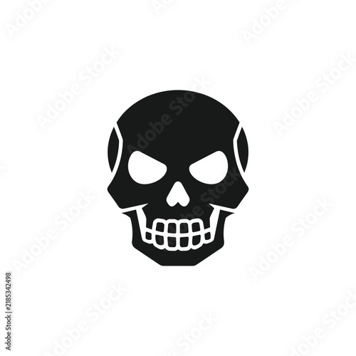 Spooky human skull silhouette