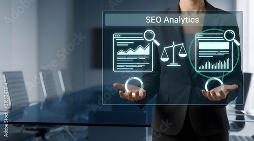 Obraz na płótnie Data driven seo analytics improving website ranking and online visibility