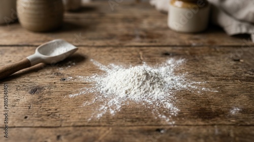 Rustic Kitchen Scene With Flour And Scoop