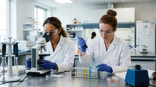 Scientific Research And Laboratory Experiments With Female Scientists