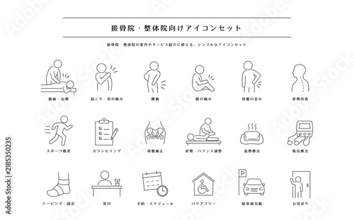 Tapety artystyczne 接骨院や整体院の施術案内・マッサージサービスで使える人型アイコンセット