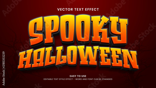 Obraz na płótnie spooky halloween editable text effect 3d premium vector
