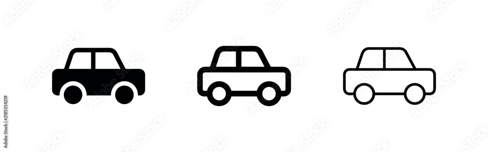 Obraz premium Simple sedan car icons set