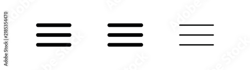 Bild auf Leinwand Hamburger menu list navigation icon set