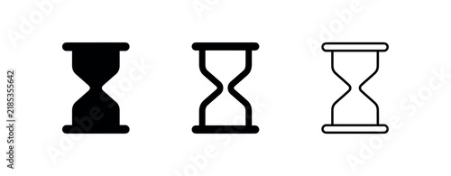 Hourglass time icons set