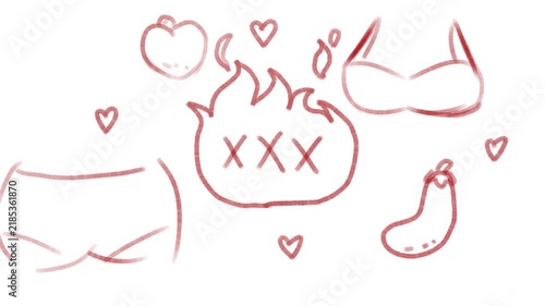 XXX Red sexy drawings