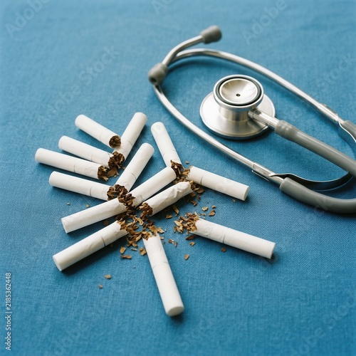 Health Symbolizing Dangers Of Smoking And Medical Care