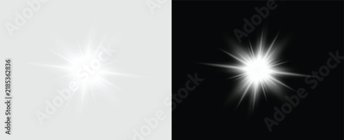 Bright starburst light effect with sharp rays isolated on transparent background a luminous explosion
