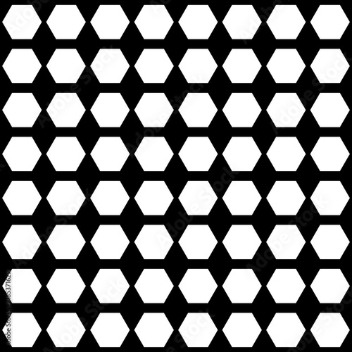 Cuadro en lienzo Transparent PNG file of Seamless White Hexagon Geometric Pattern on Black Backgr