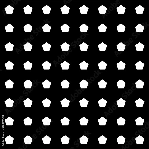 Seamless White pentagon  Geometric Pattern on Black Background