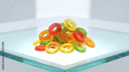 Translucent gummy ring candie