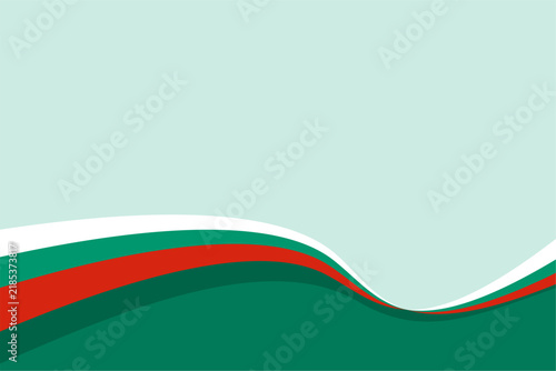 Bulgaria Flag Wave Design With White Green Red Color For Background Template