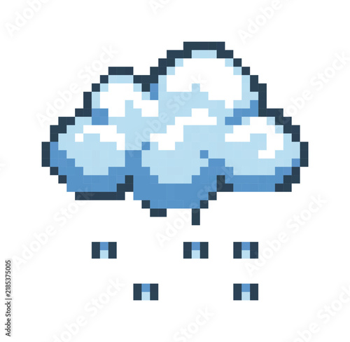 Foto Pixel art cloud with rain