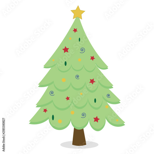 Cute Christmas Tree Illustration Holiday Decorations Vector Design