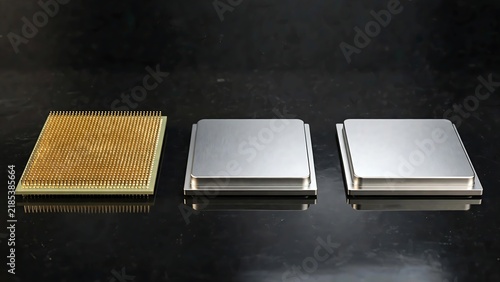 Obraz na płótnie Modern Computer CPU Processors on Dark Background