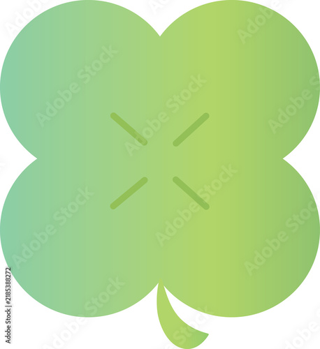 Fotografie Green four leaf clover vector illustration symbol for good luck