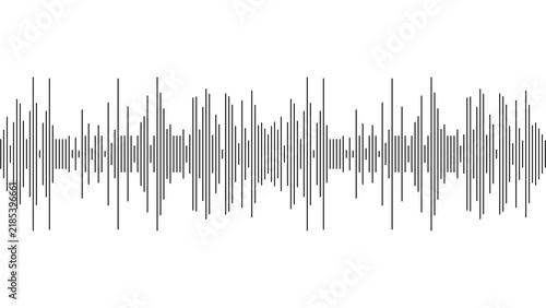 Foto Black sound wave vector isolated on white background