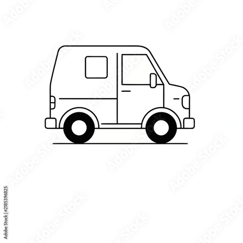 Simple line art of a van