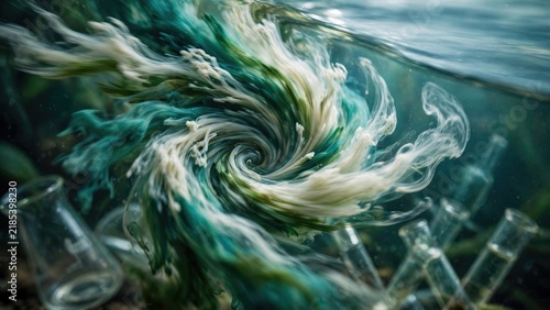 Dynamic Underwater Vortex of Swirling Ocean Current