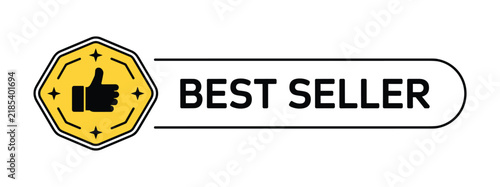 Best Seller Seal. A graphic illustration features a stylized yellow emblem with a thumbs-up icon, accompanied by the prominent text BEST SELLER in a clean, modern font.