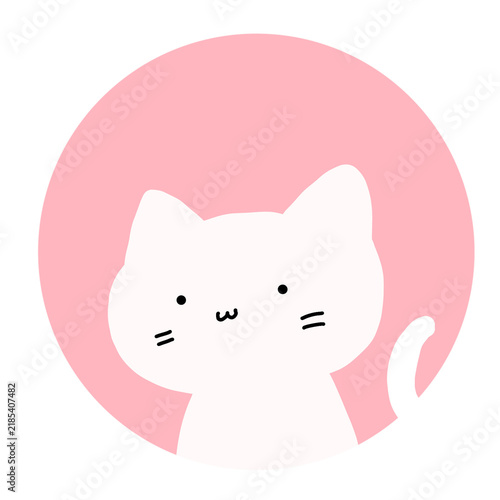 白猫のシンプルアイコン（ピンク）
