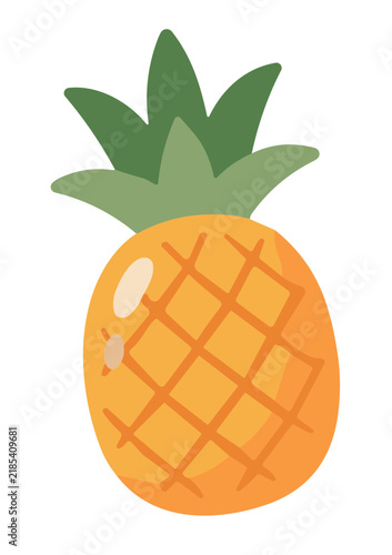 Fresh Pineapple Fruit Flat Vector Clipart
