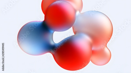 bstract colorful gradient 3D blobs with smooth glossy surfaces isolated on a clean white background