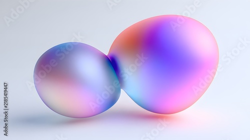 bstract colorful gradient 3D blobs with smooth glossy surfaces isolated on a clean white background