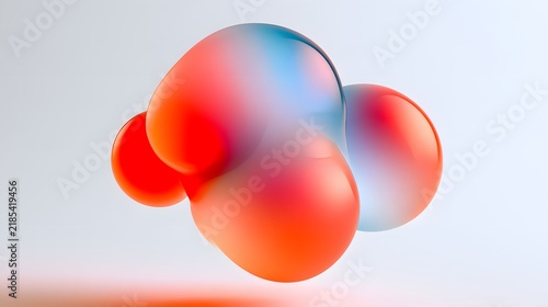 bstract colorful gradient 3D blobs with smooth glossy surfaces isolated on a clean white background
