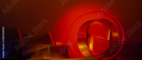 abstract colorful cinematic background with film strip