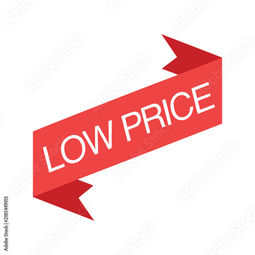 Low Price Ribbon Banner Icon For Discount And Sale Design