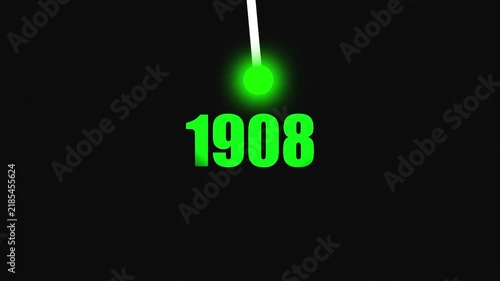 Bright Idea Lighting Up 1908 – Futuristic New Year Concept Symbolizing Innovation, Hope, Strategy and Forward Thinking Success.4k video black background