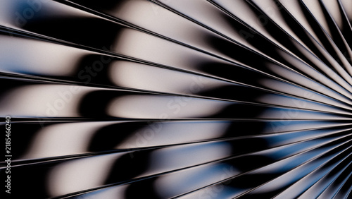 Abstract Dark Steel Metallic Horizontal Stripe Background 3D Render