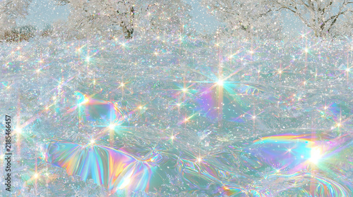 snow falling, light blue sky, abstract  