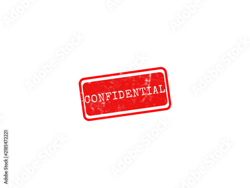 A red rubber stamp with the word confidential in a distressed texture, isolated on a white background for professional document security marking