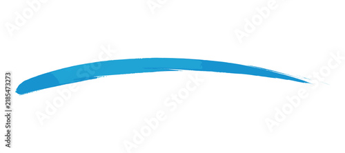 Curved blue acrylic brush stroke creative element