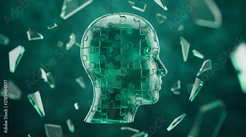 Puzzle Head Concept for Creative Thinking