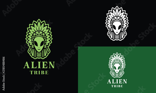 A cool traditional tribal alien logo for your mascot or gaming team.