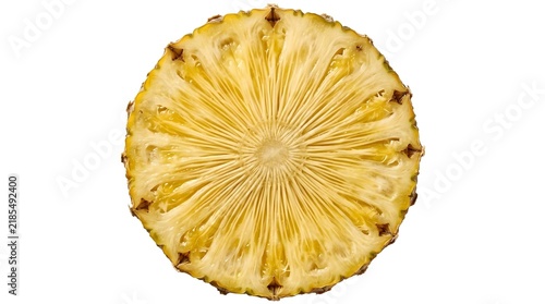 Fresh Pineapple Fruit Slice Isolated on White Background