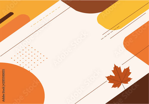 Autumn Background with Abstract Shapes and Maple Leaves for Fall Seasonal Design (Banner)