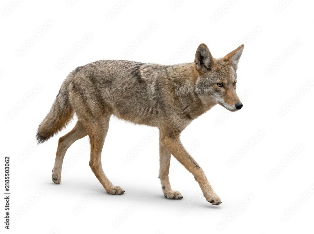 Fototapeta premium Coyote Trotting in Studio Light