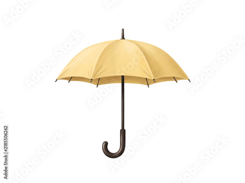 Classic yellow umbrella with handle rain protection weather gear sun protection umbrella open umbrella accessory protection transparent background as transparent PNG