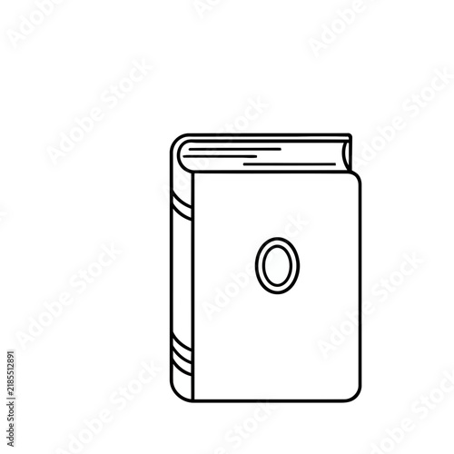 Simple Line Art of a Closed Book