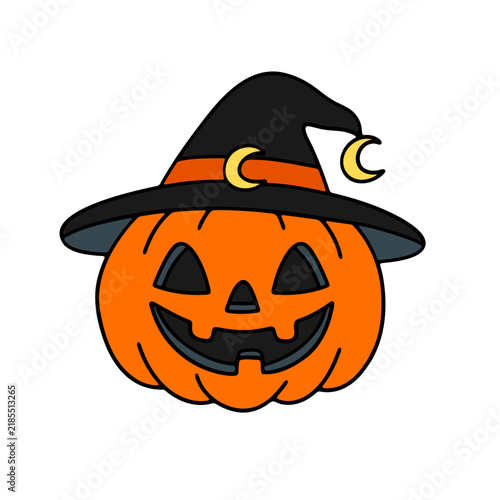 Cute Halloween Vector Clipart With Pumskin Isolated On White Background