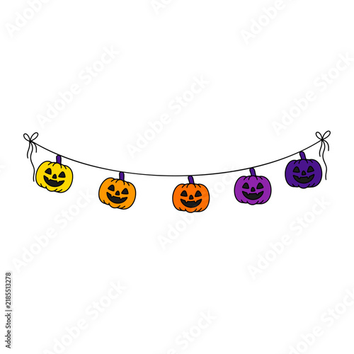 Cute Halloween Vector Clipart With Witch pumpkin Isolated On White Background
