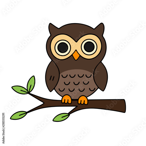 Cute Halloween Vector Clipart With Owl  Isolated On White Background