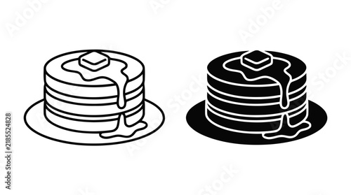 Vector illustration of stack of pancakes on a transparent background