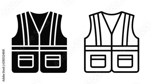 Vector illustration of safety vest icon vector set on a transparent background