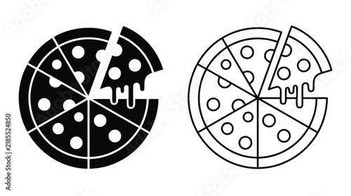 Vector illustration of pizza slice icon vector illustration on a transparent background